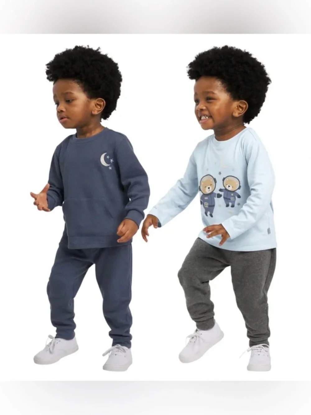 Koala Kids Boys Navy & Light Blue 2-Piece Matching Sets - Space Bear Print